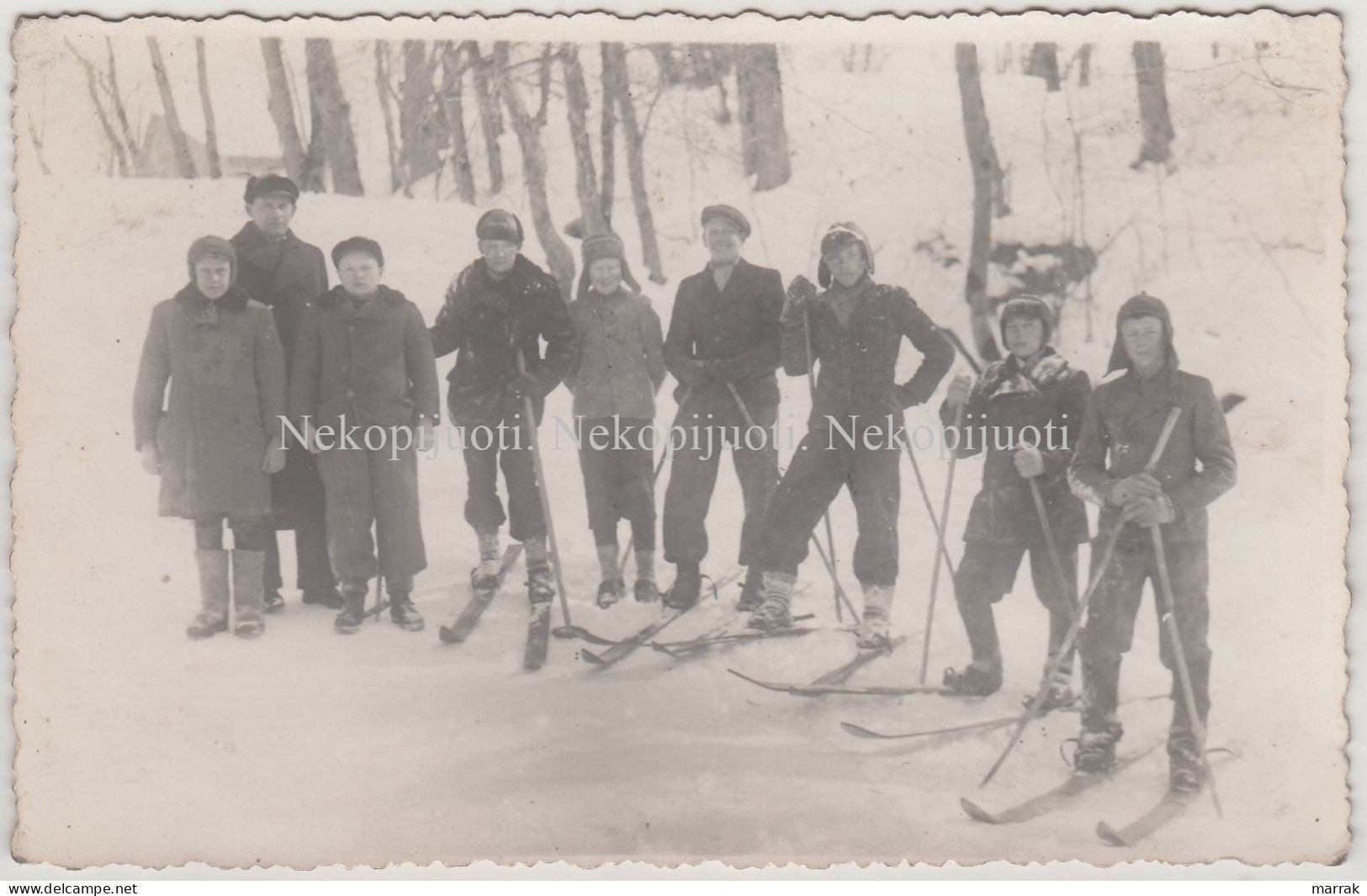 Salantai, Kretinga, Slidininkai, Apie 1930 M. Fotografija - Litauen