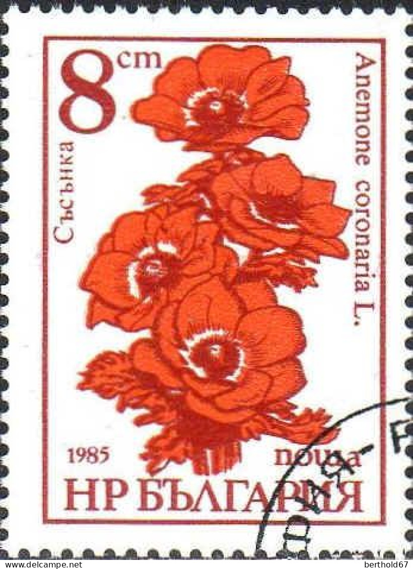 Bulgarie Poste Obl Yv:3023-3025 Fleurs (Beau Cachet Rond) - Usados