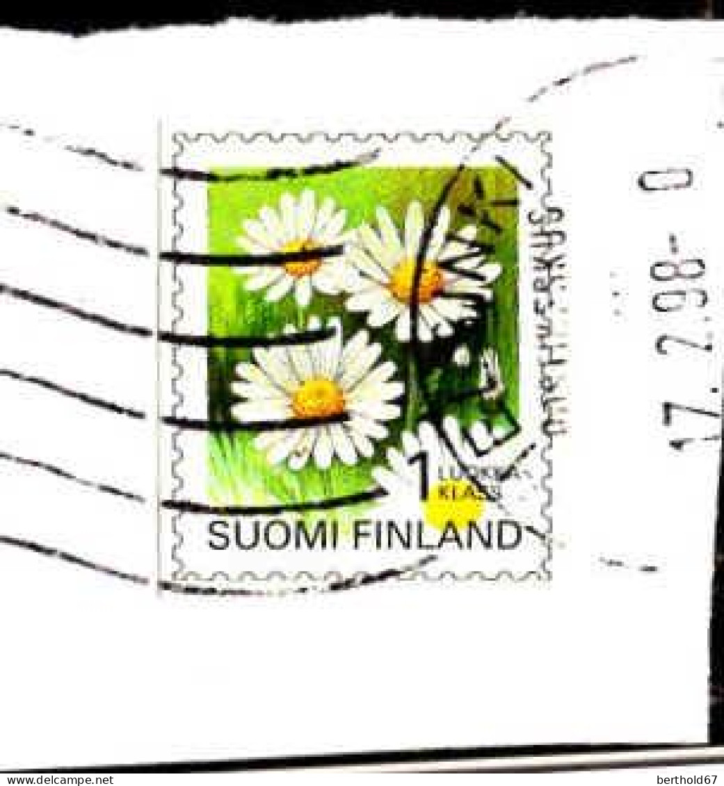 Finlande Poste Obl Yv:1262 Mi:1296 Chrysanthemum Leucanthemum (TB Cachet Rond) Sur Fragment - Usati