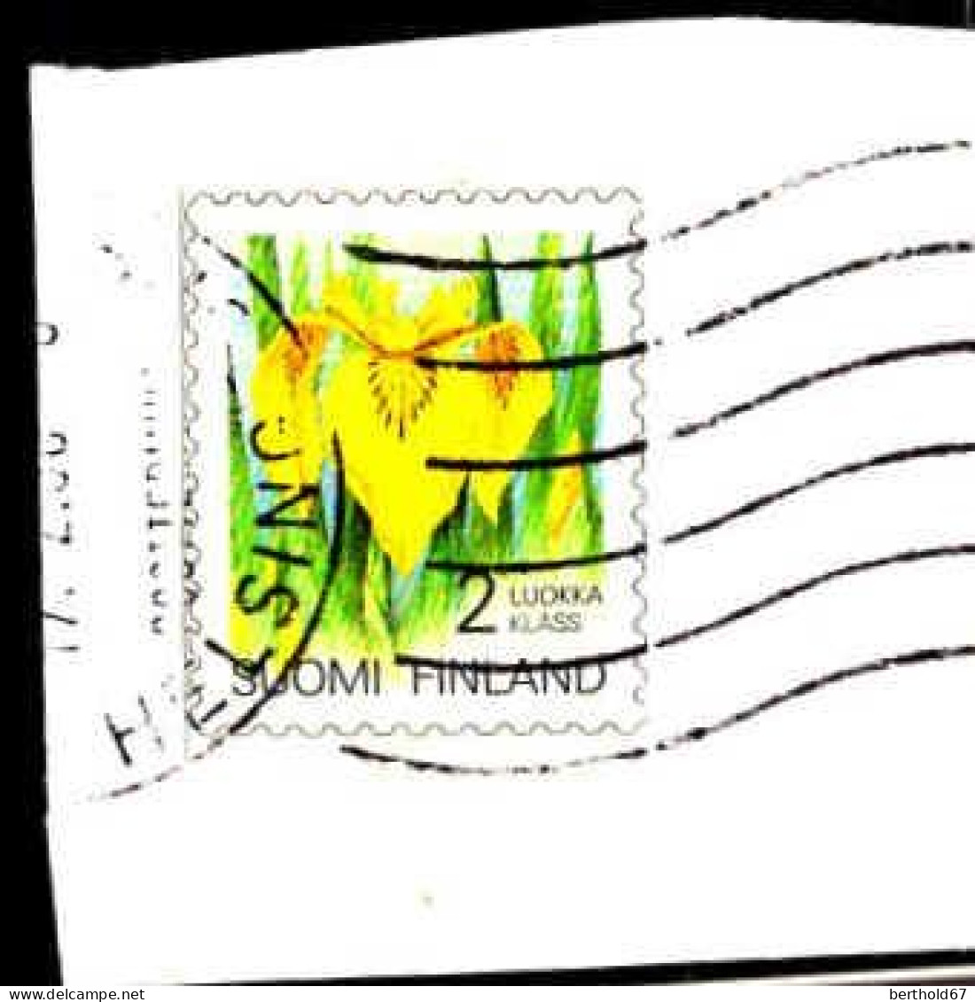 Finlande Poste Obl Yv:1165 Mi:1199 Iris Pseudacorus (Beau Cachet Rond) Sur Fragment - Oblitérés