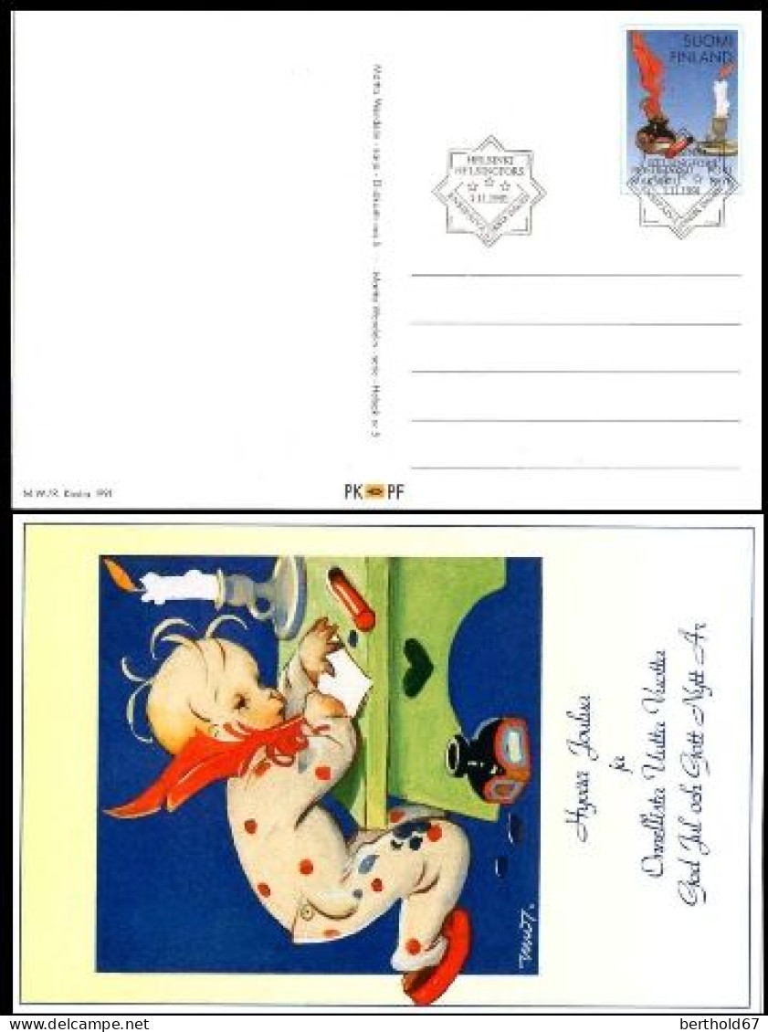 Finlande Entier-P N** (1991-1) Carte De Vœux Enfant écrivant - Postwaardestukken