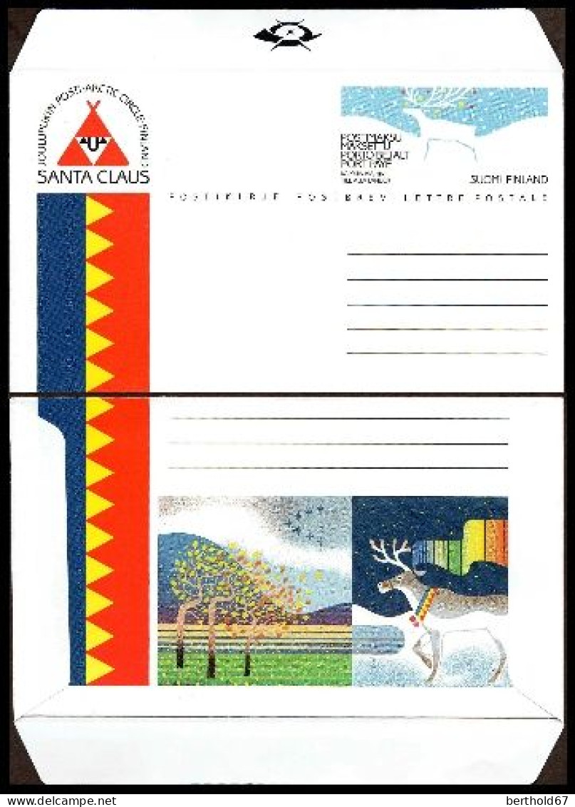 Finlande Entier-P N** (  18) Lettre Postale Santa Claus Renne - Interi Postali