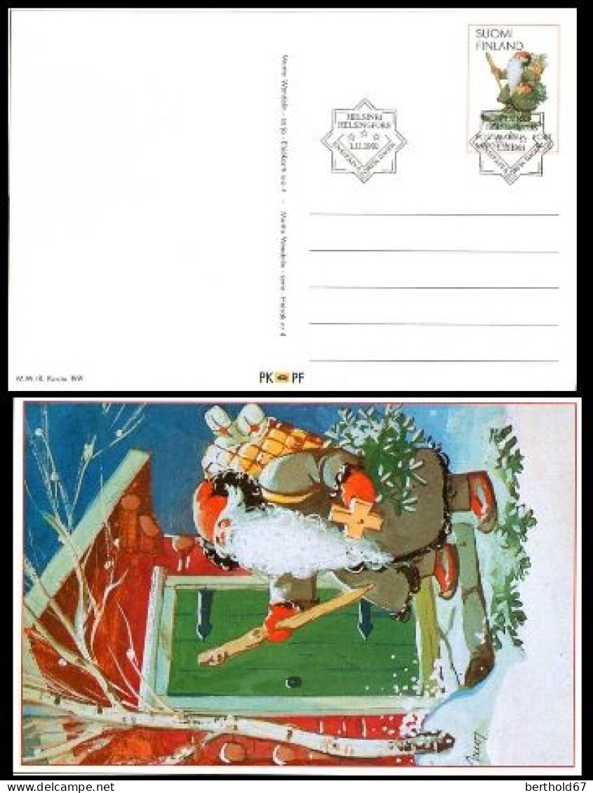 Finlande Entier-P N** (1991-2) Carte De Noël Santa Claus Kostia 1991 - Postwaardestukken