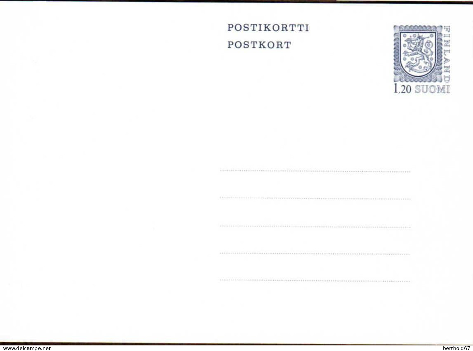 Finlande Entier-P N** (   3) Postikortti Postkort Armoiries 1,20 - Ganzsachen