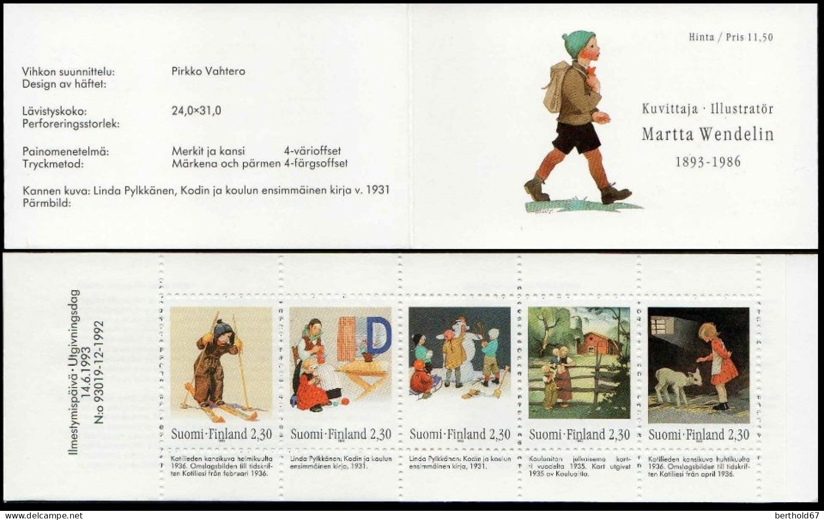 Finlande Carnet N** Yv:C1184 Mi:MH34 Martta Werdelin - Postzegelboekjes