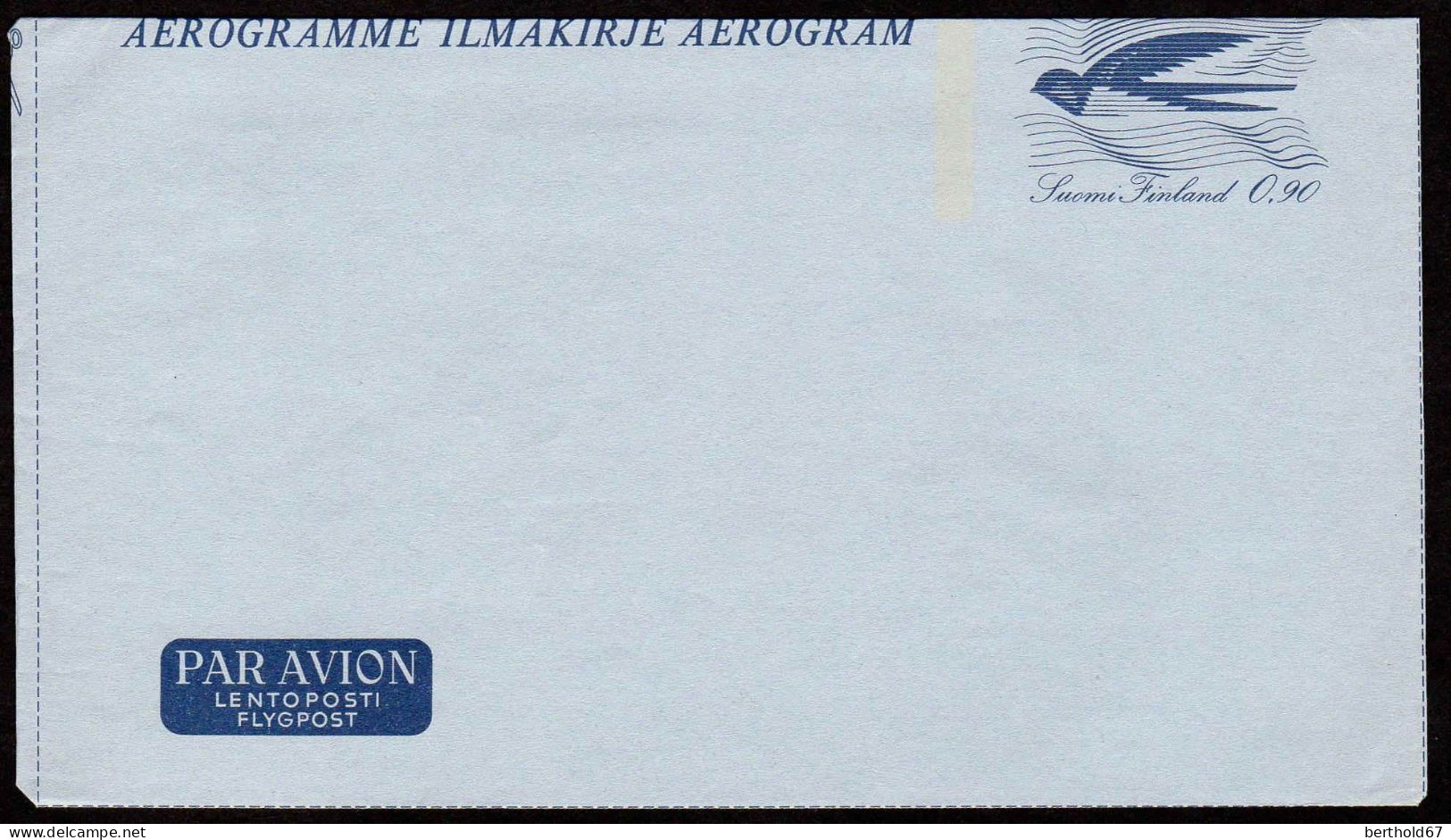 Finlande Aérogr N** Yv: 9 Mi: Aérogramme Ilmakirje Hirondelle 0,90 - Enteros Postales