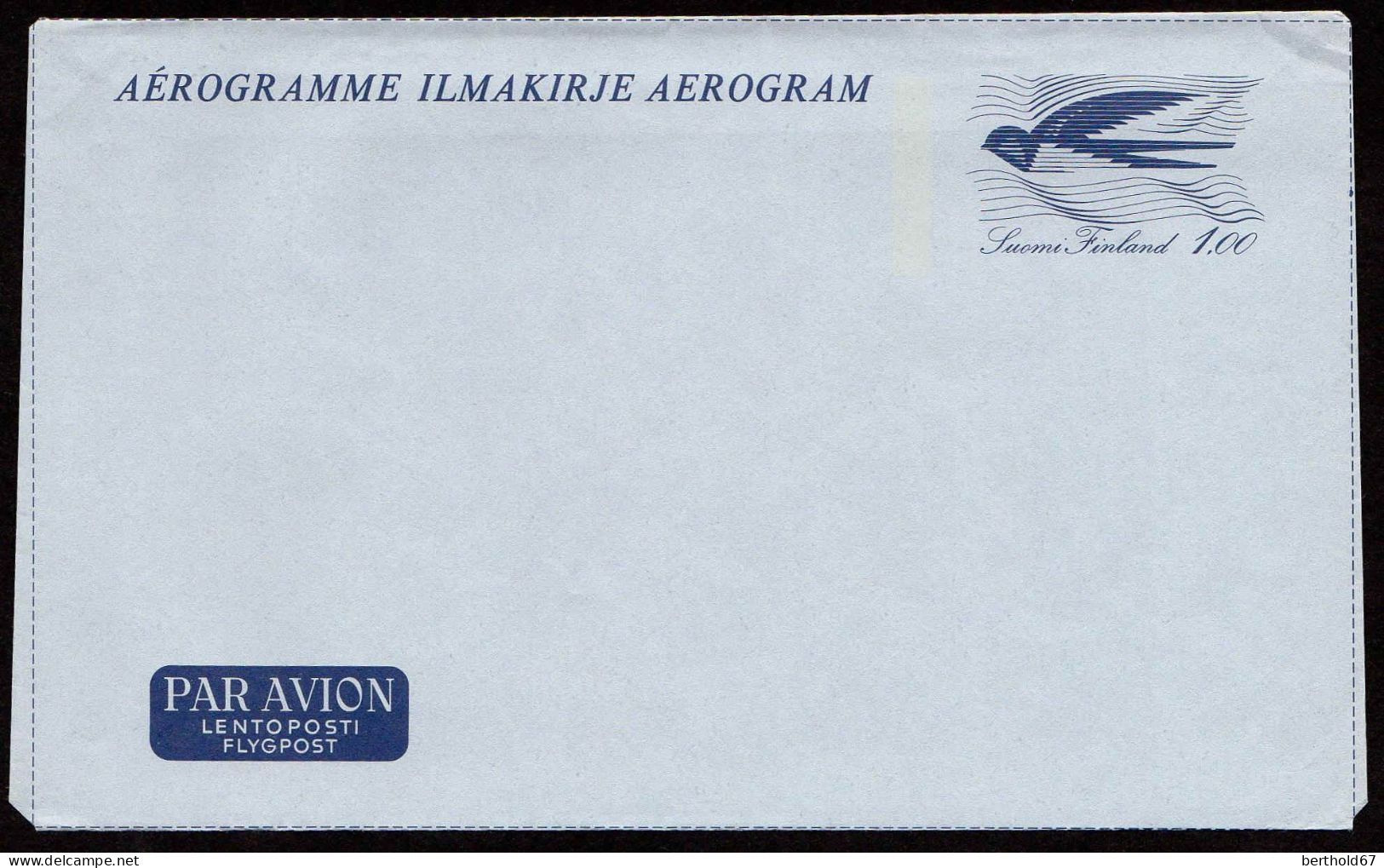 Finlande Aérogr N** (10) Aérogramme Ilmakirje Hirondelle 1,00 - Enteros Postales