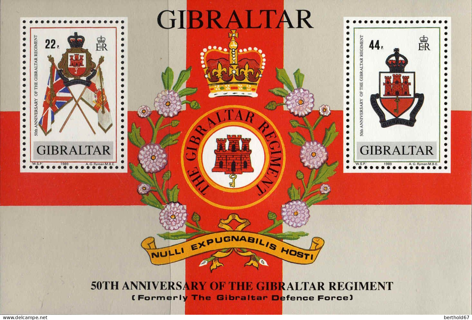 Gibraltar Bloc N** Yv:11 Mi:12 50th.anniversary Of The Gibraltar Regiment - Gibraltar