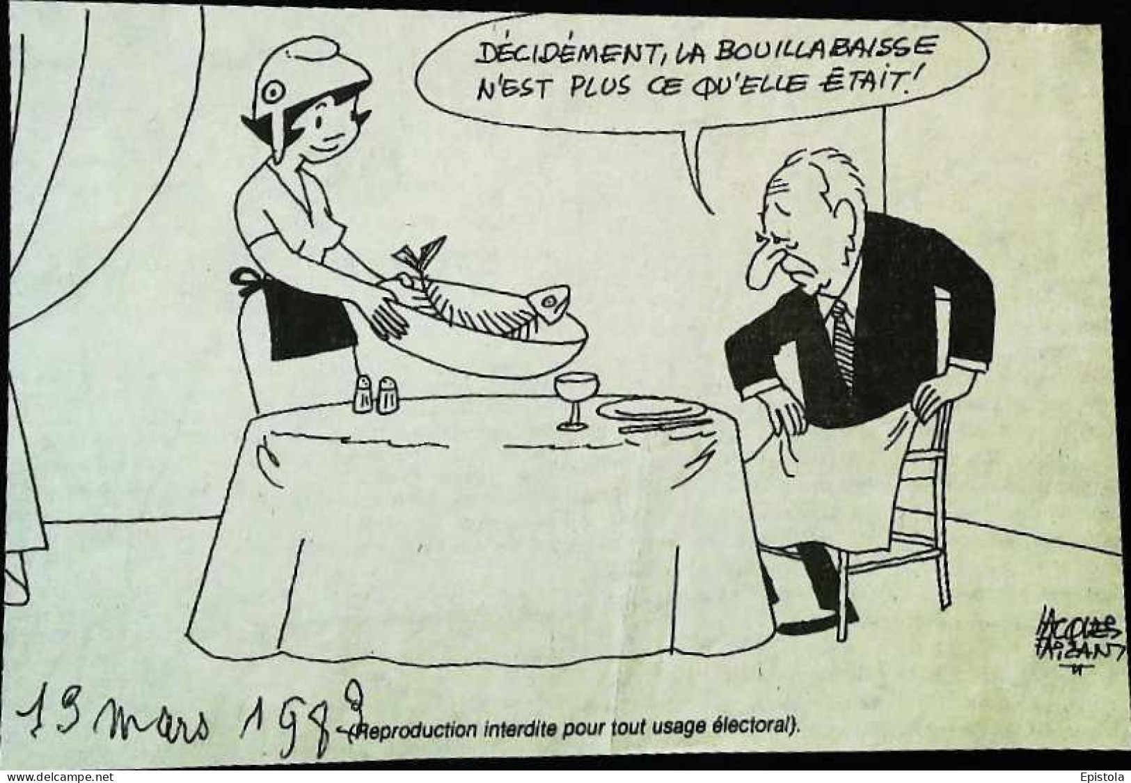 ► Coupure De Presse  Quotidien Le Figaro Jacques Faisant 1983  Defferre Bouillabaisse - Desde 1950