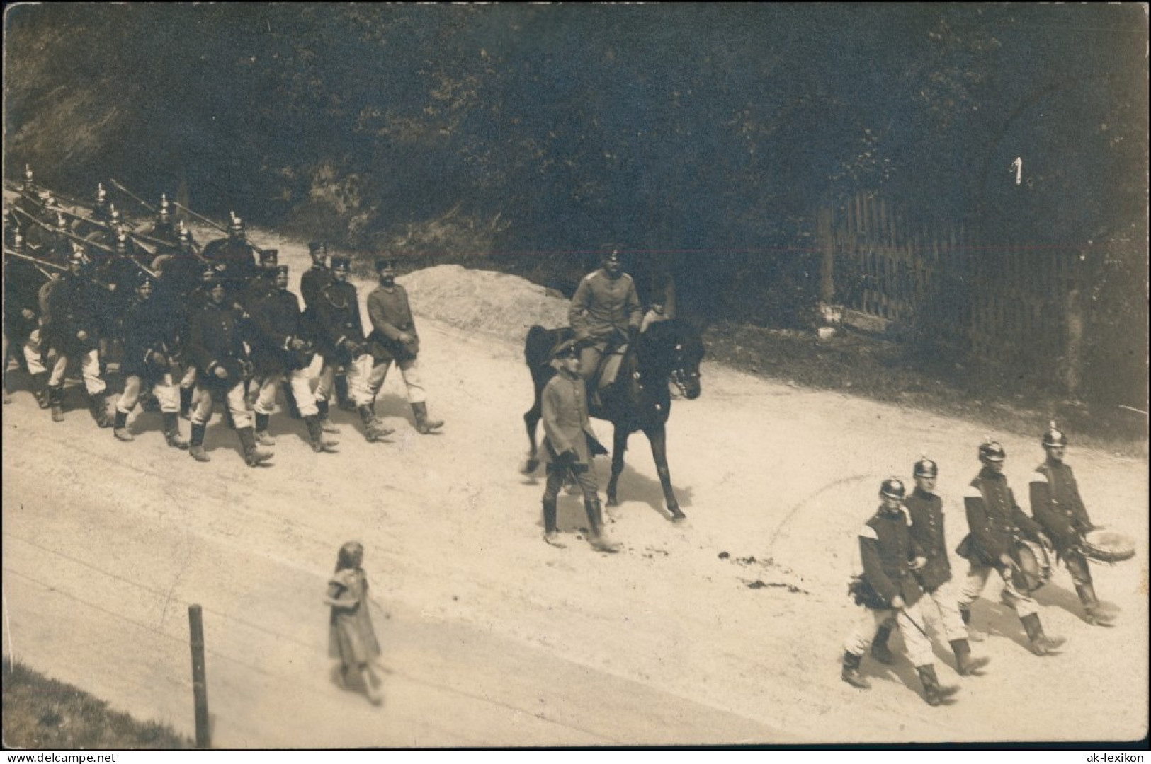 Königsbrück Kinspork Marschiernde Soldaten WK1 Gel. Feldpost 1915 - Koenigsbrueck