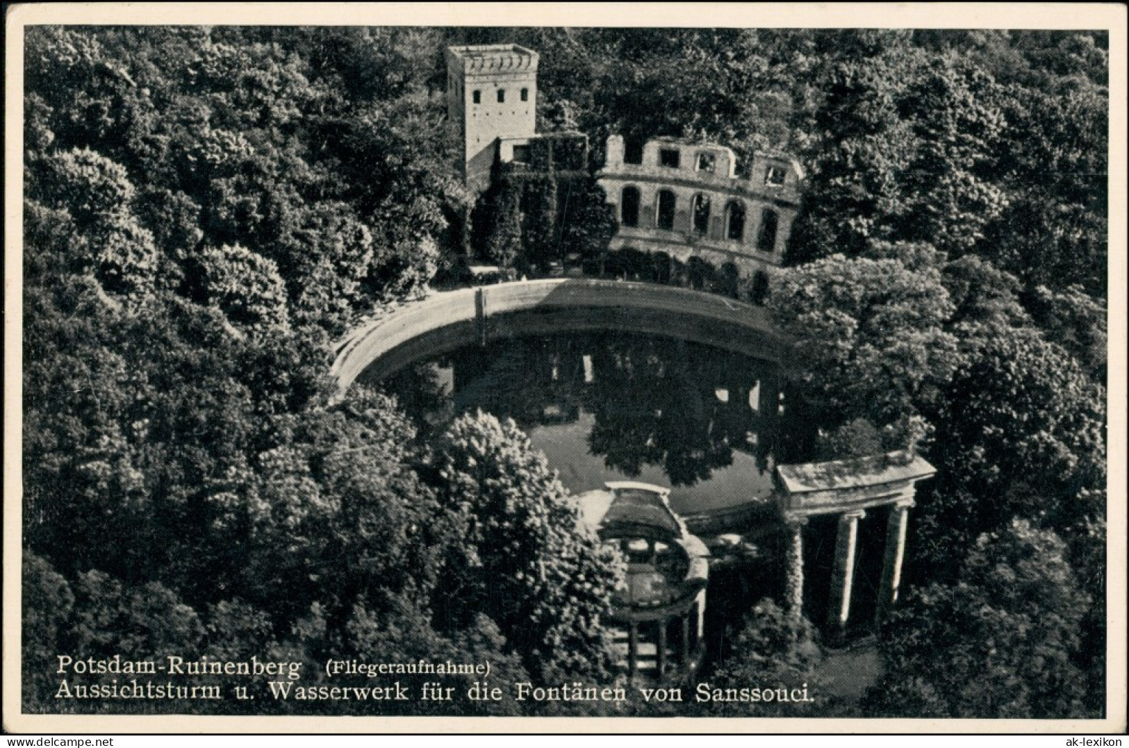 Ansichtskarte Potsdam Luftbild Sanssouci Waldwirtschaft Ruinenberg 1937 - Potsdam