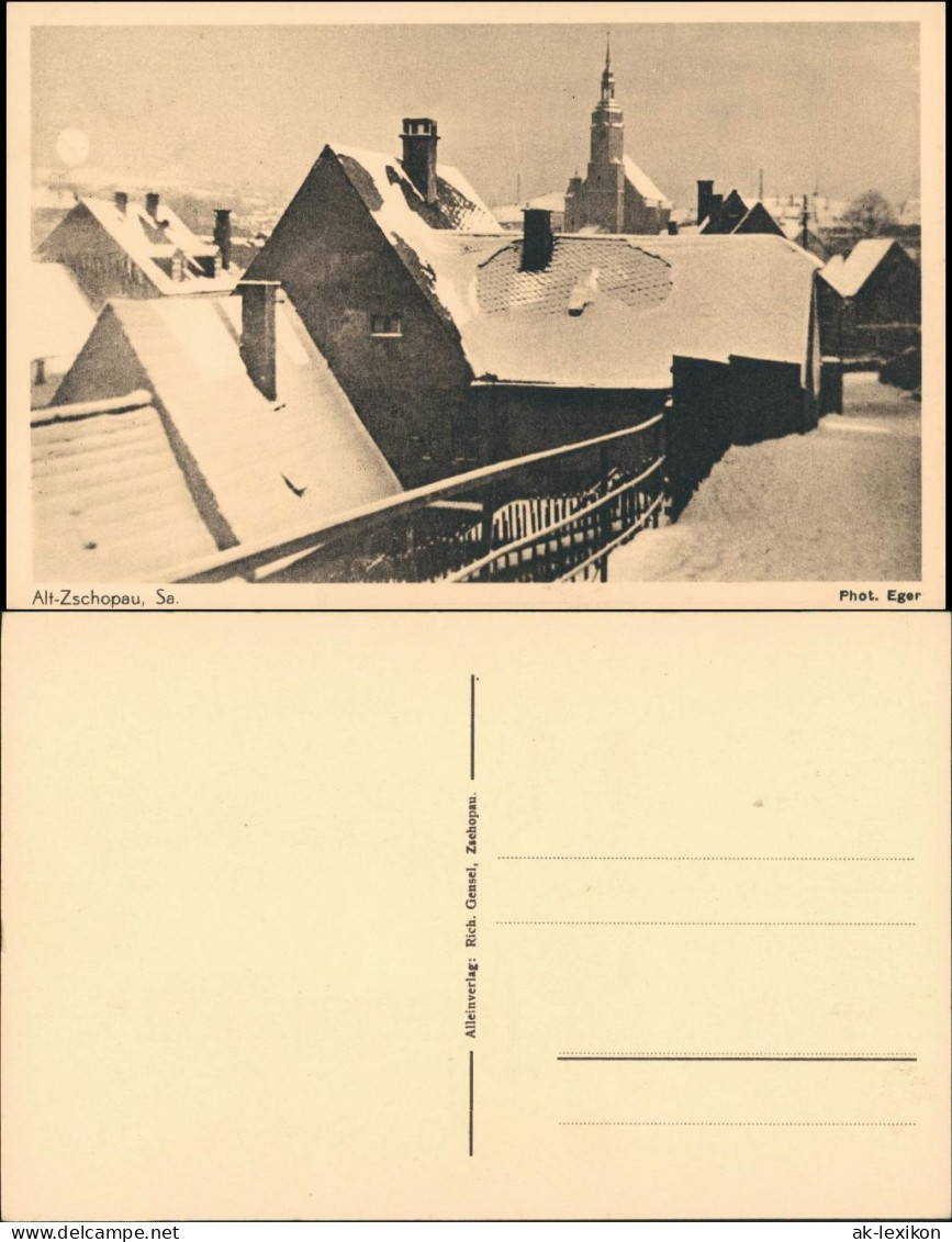 Ansichtskarte Zschopau Stadt Im Winter 1930 - Zschopau