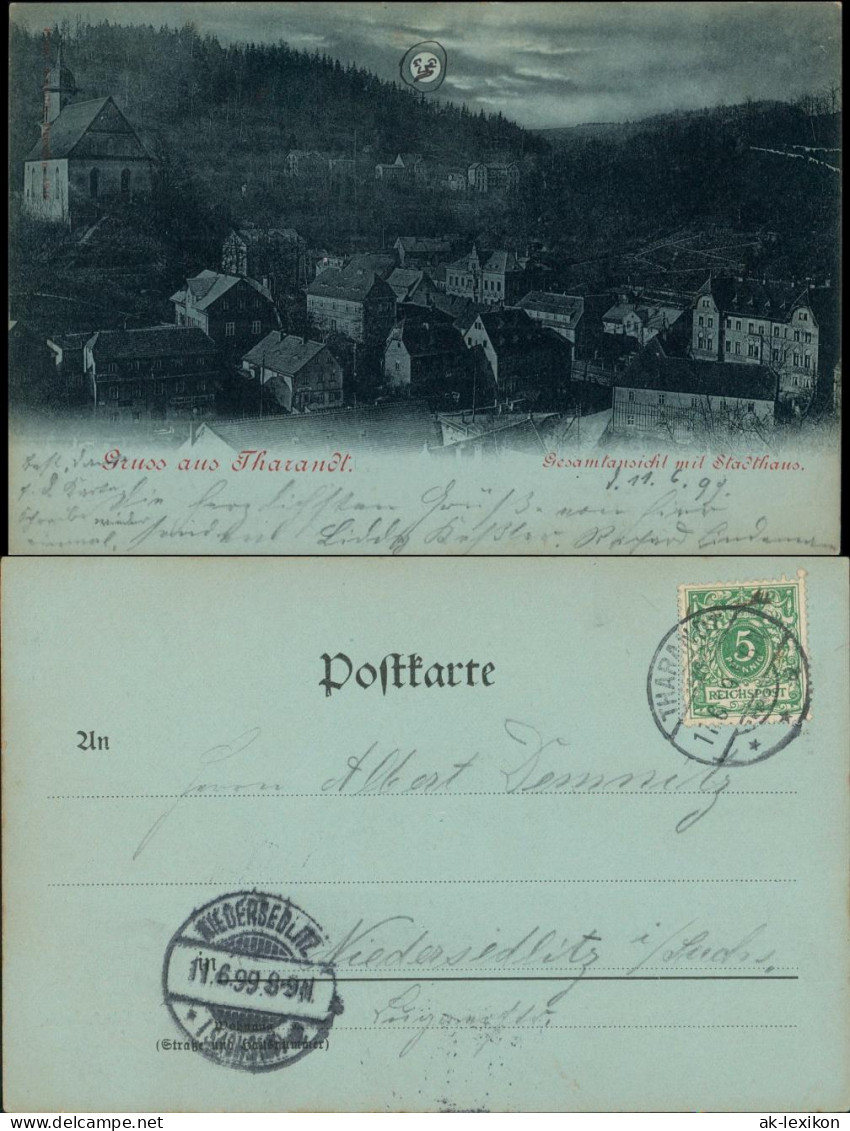 Ansichtskarte Tharandt Totale - Mondcheinlitho 1899 - Tharandt