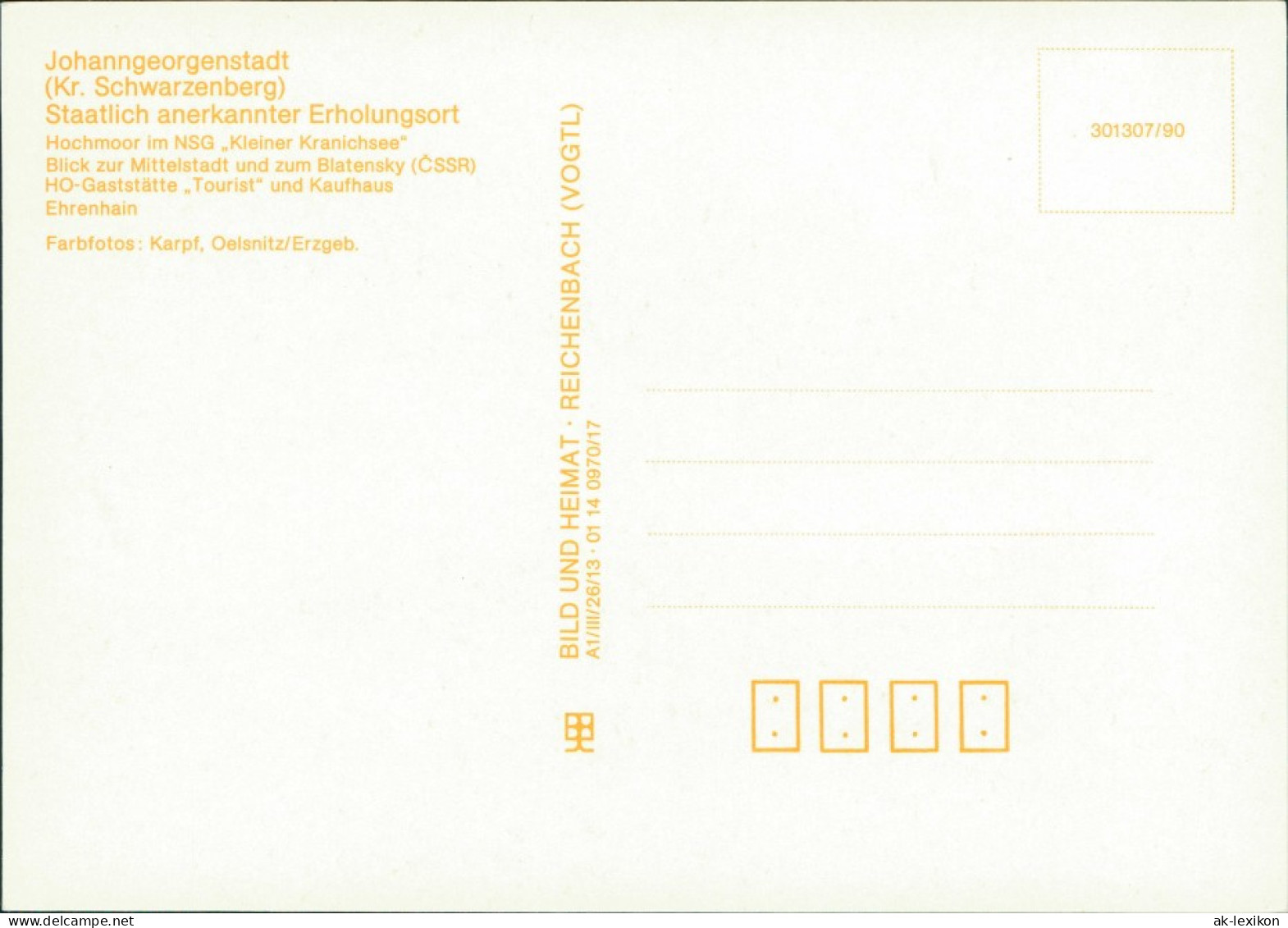 Johanngeorgenstadt Hochmoor NSG Kleiner Kranichsee, Kaufhaus, Ehrenhain 1990 - Johanngeorgenstadt