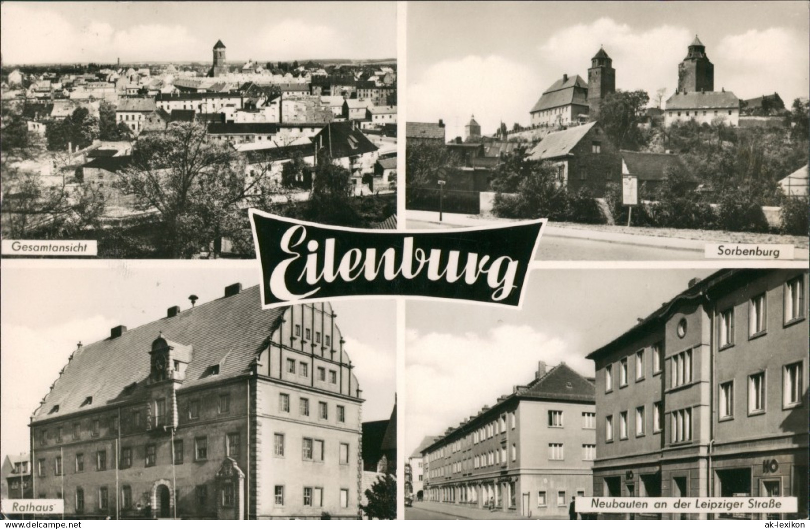 Ansichtskarte Eilenburg Sorbenburg Rathaus Leipziger Straße Panorama 1966 - Eilenburg