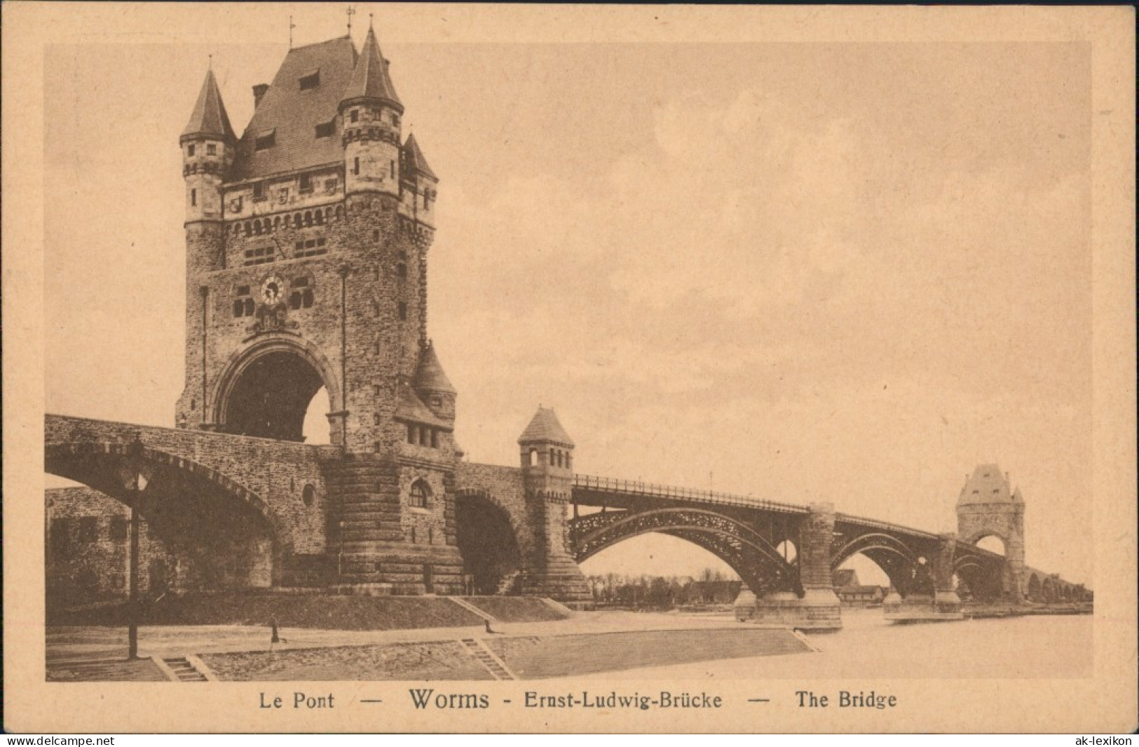 Ansichtskarte Worms Ernst-Ludwig-Brücke Le Pont The Bridge 1910 - Worms