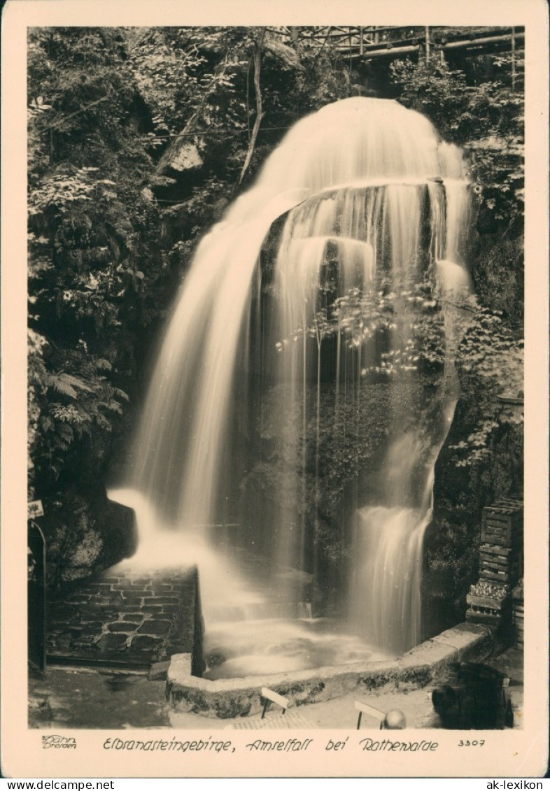 Rathen Amselfall (Elbsandsteingebirge) Nachgebühr 1949 Walter Hahn:3307 - Rathen