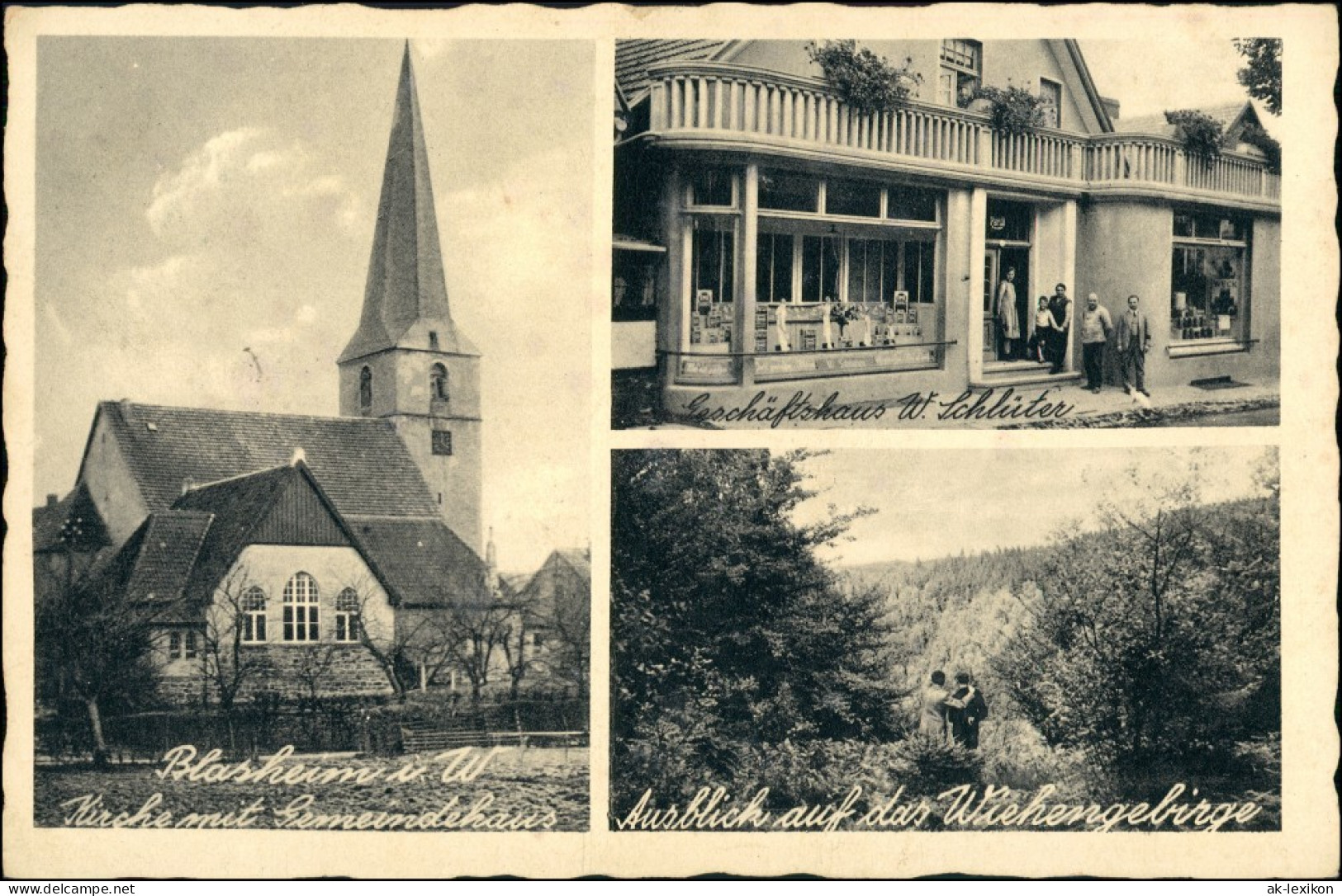 Blasheim (Westfalen)-Lübbecke (Westfalen) 3 Bild Kirche, Restaurant 1931 - Lübbecke