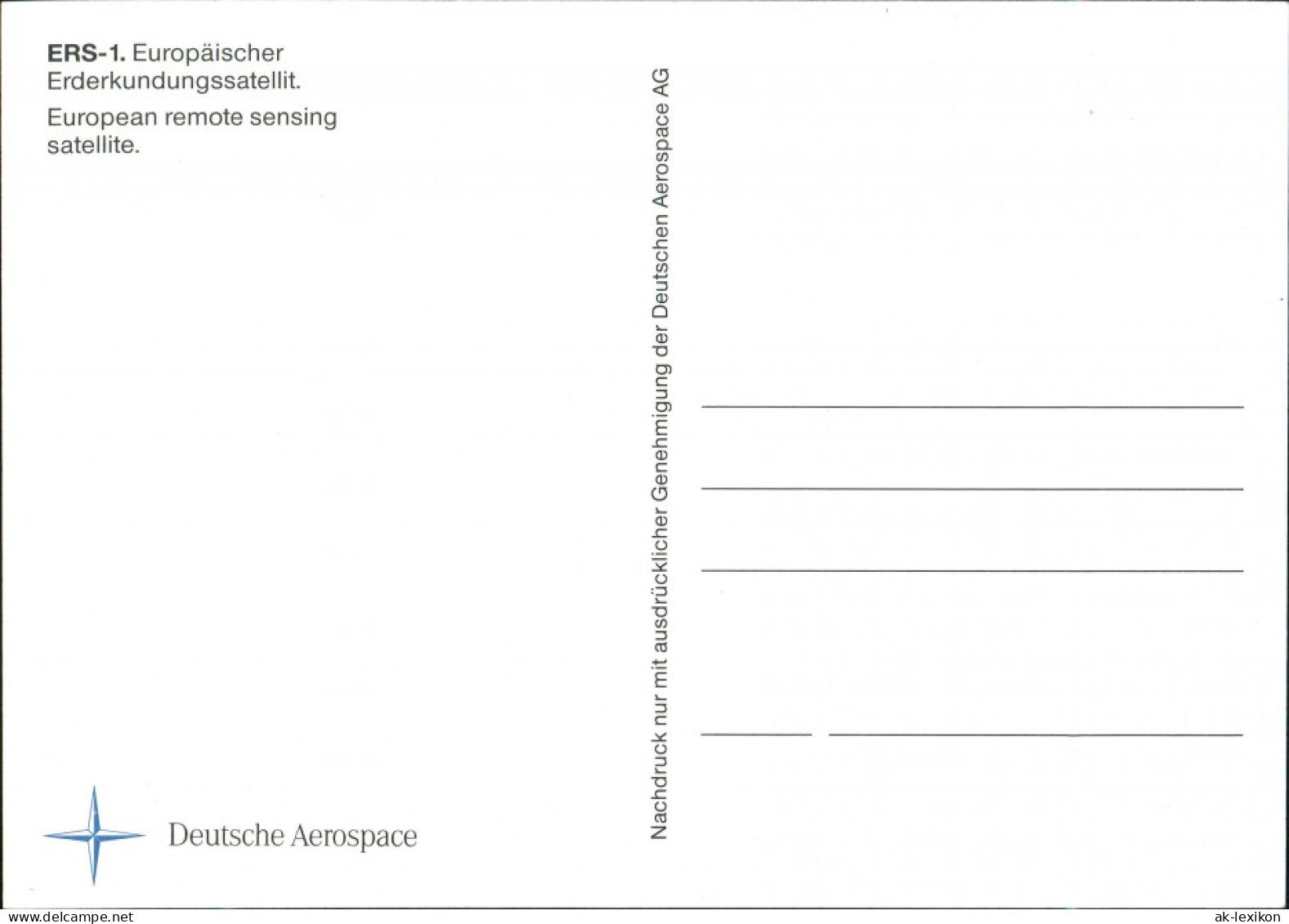 ERS-1. Europäischer Erderkundungssatellit. Flugwesen - Raumfahrt 1994 - Space