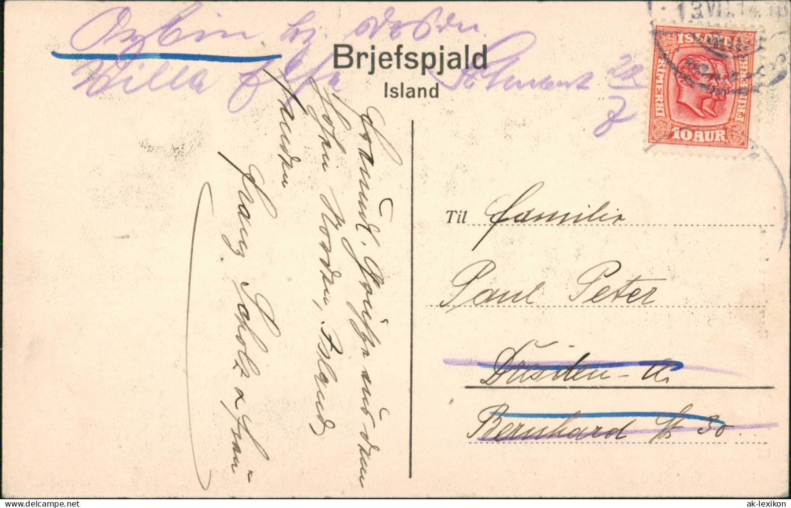 Postcard Reykjavík Thorvaldsens Statue - Kinder 1914 - Islanda