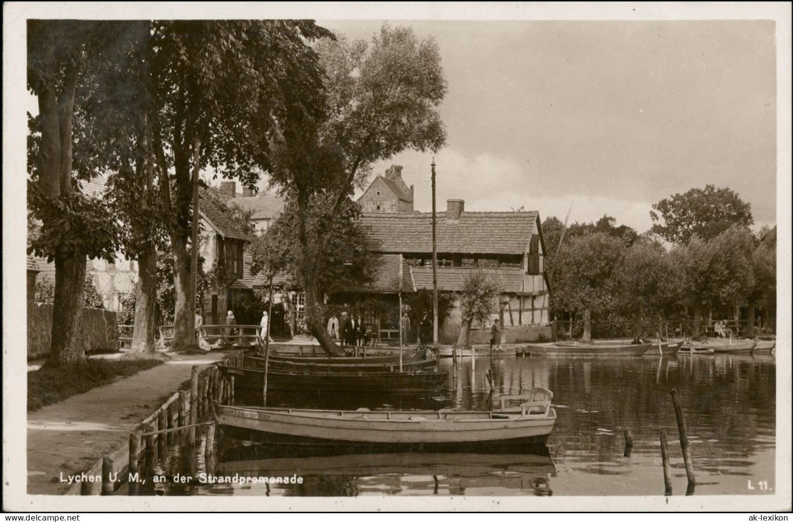 Ansichtskarte Lychen Strandpromenade - Hafen Uckermark 1929 - Lychen