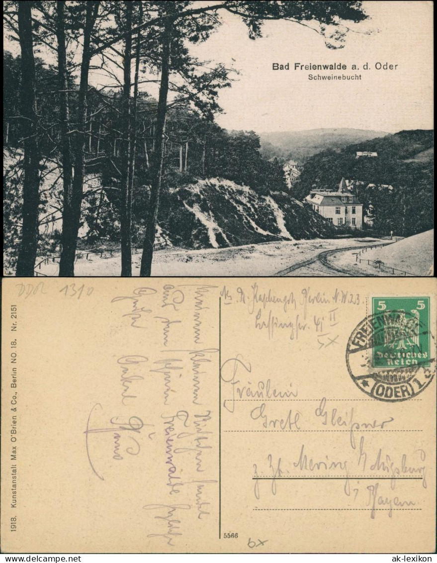 Ansichtskarte Bad Freienwalde Blick In Die Schweinebucht 1925 - Bad Freienwalde