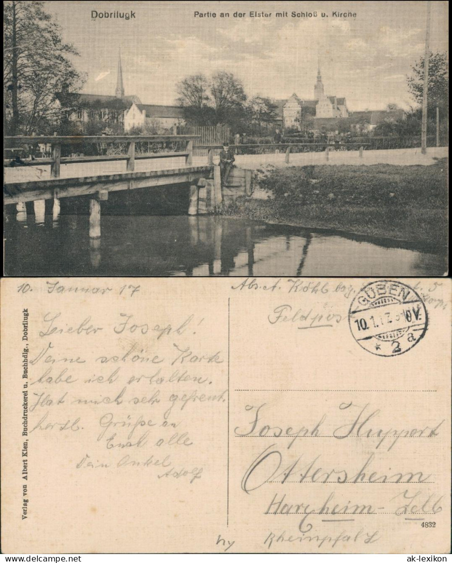 Ansichtskarte Doberlug-Kirchhain Dobrilugk Kirche, Brücke, Schloß 1915 - Doberlug-Kirchhain