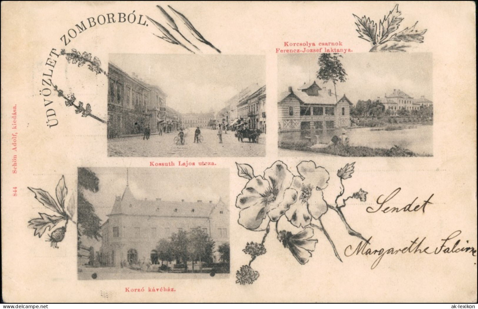 Postcard Zombor Zobor 3 Bild: Plätze Und Straßen 1899 - Slovakia
