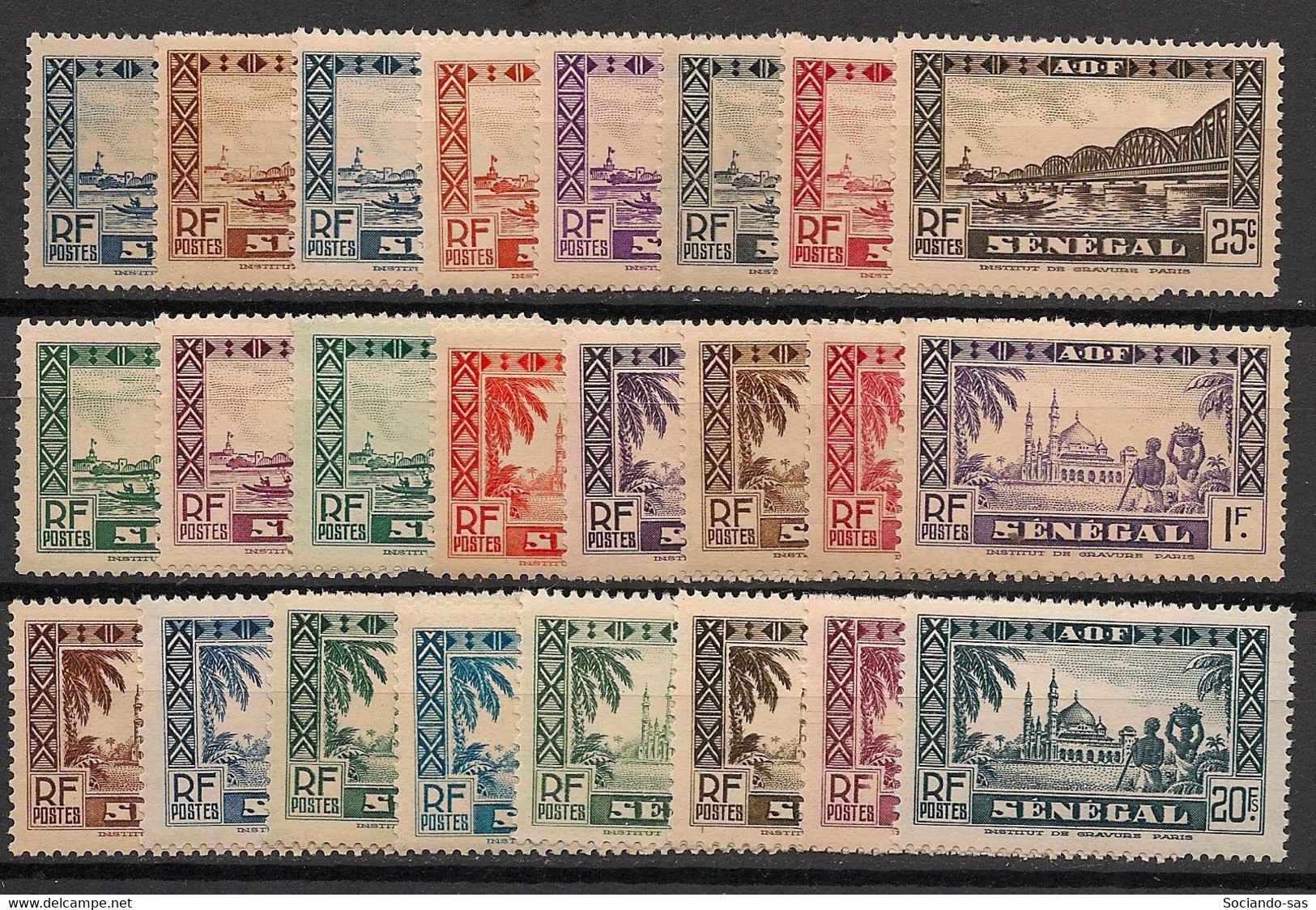 SENEGAL - 1935 - N°YT. 114 à 137 - Série Complète - Neuf Luxe ** / MNH / Postfrisch - Ungebraucht