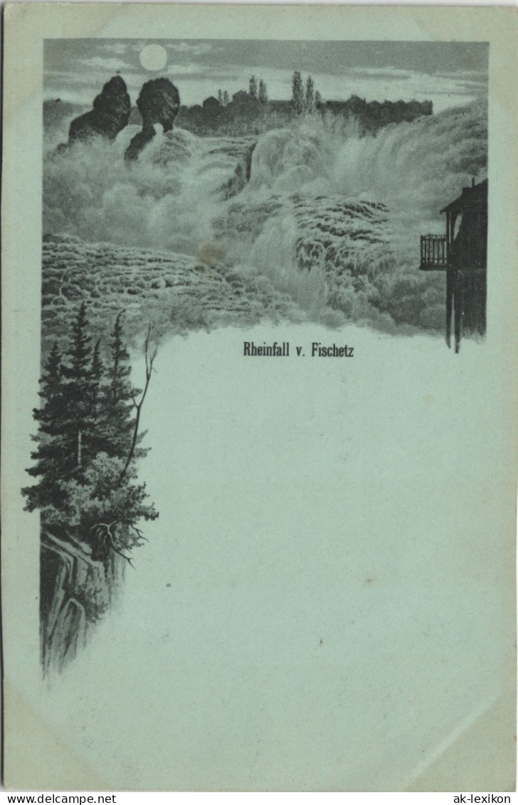 Neuhausen Am Rheinfall Rheinfall V. Fischetz Mondscheinlitho 1899 - Autres & Non Classés