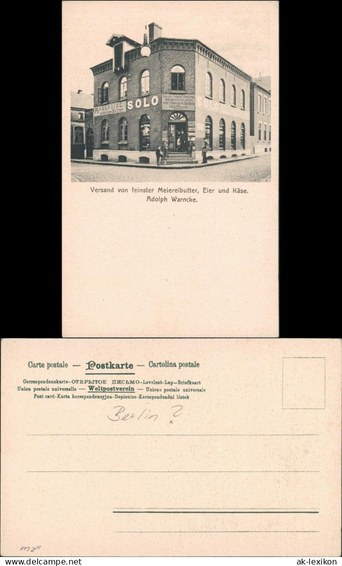 Adolph Warncke. Versand Von Feinster Meiereibutter, Eier Und Käse. Fabrik 1909 - Non Classificati