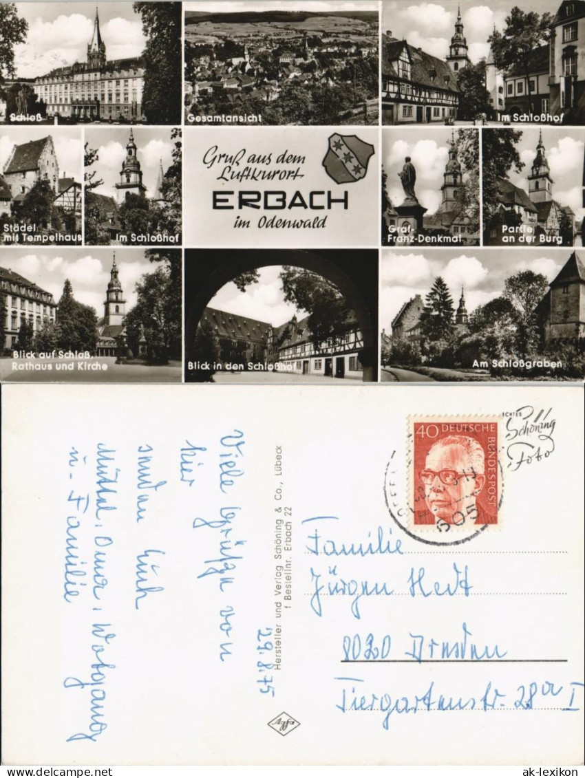 Erbach (Odenwald) Mehrbild-AK Ua. Mit Schloß, Burg, Städel, Rathaus Uvm. 1975 - Erbach