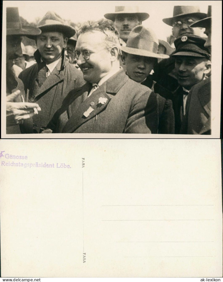 Foto  Reichstagspräsident Löbe SPD - Veranstaltung 1931 Privatfoto - Non Classificati