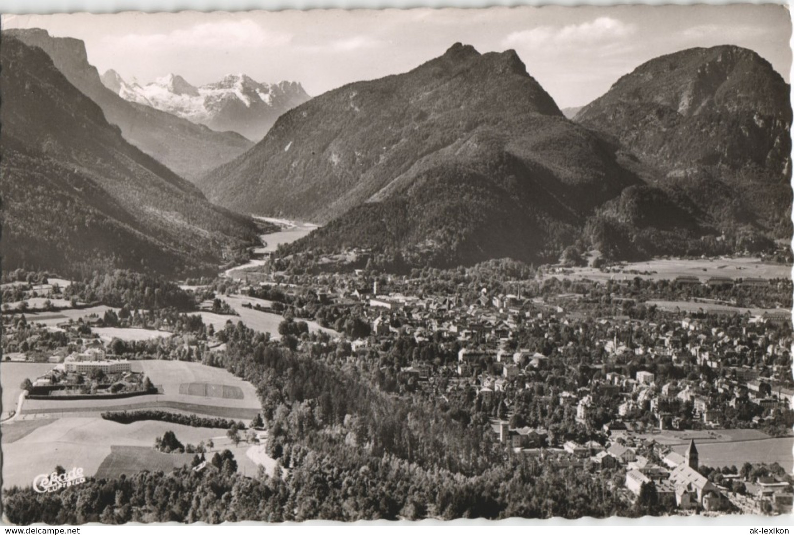 Bad Reichenhall Panorama-Ansicht Blick Gegen Die Alpen Berge 1956 - Bad Reichenhall