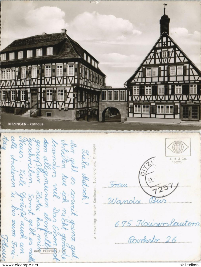 Ansichtskarte Ditzingen Partie Am Rathaus 1960 - Ditzingen