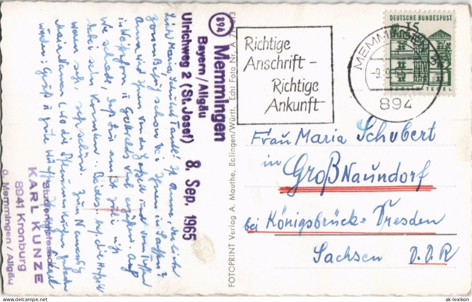 Ansichtskarte Memmingen 7-Dächerhaus Mit Apotheke 1965 - Memmingen