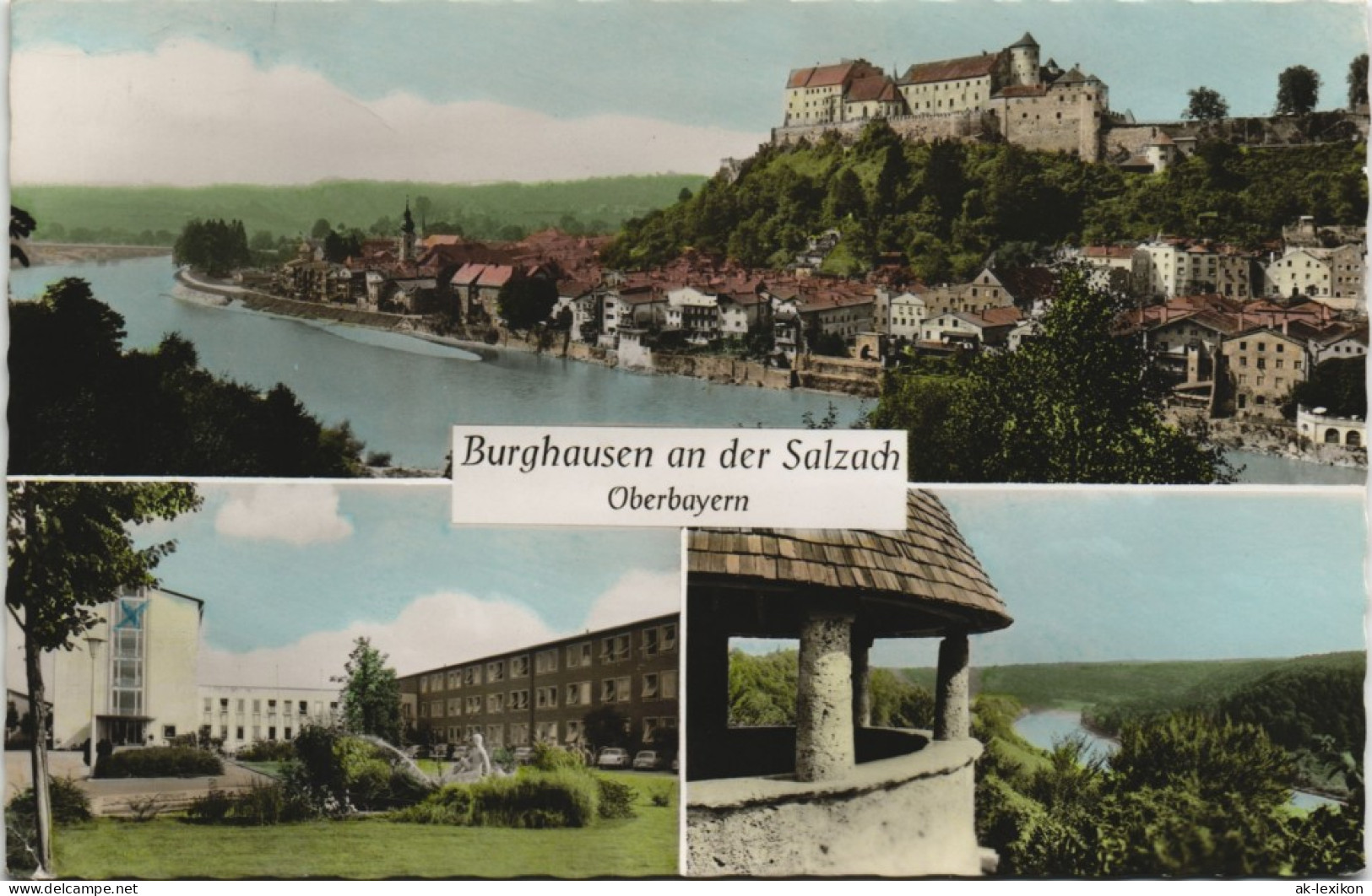 Ansichtskarte Burghausen 3-Bild-Karte Mit U.a. Panorama-Ansicht 1963 - Burghausen