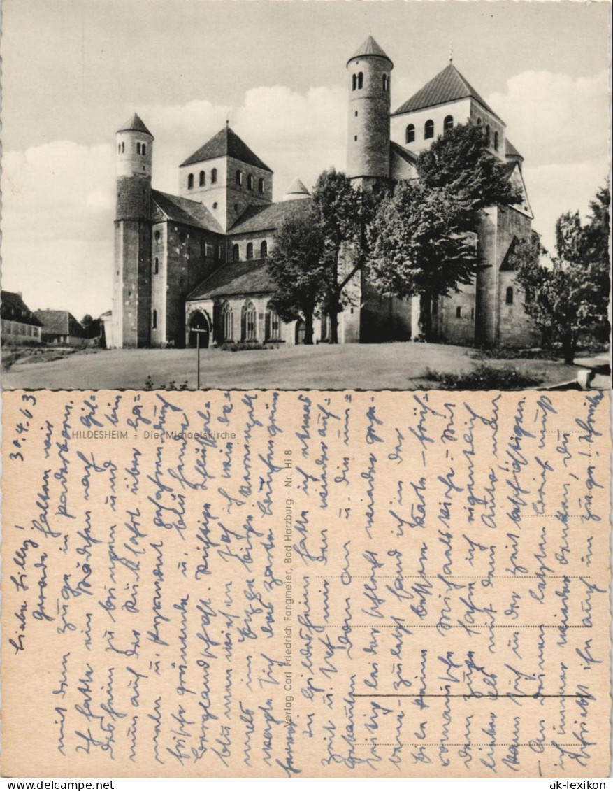 Ansichtskarte Hildesheim Michaeliskirche Kirche Church, Gesamtansicht 1963 - Hildesheim