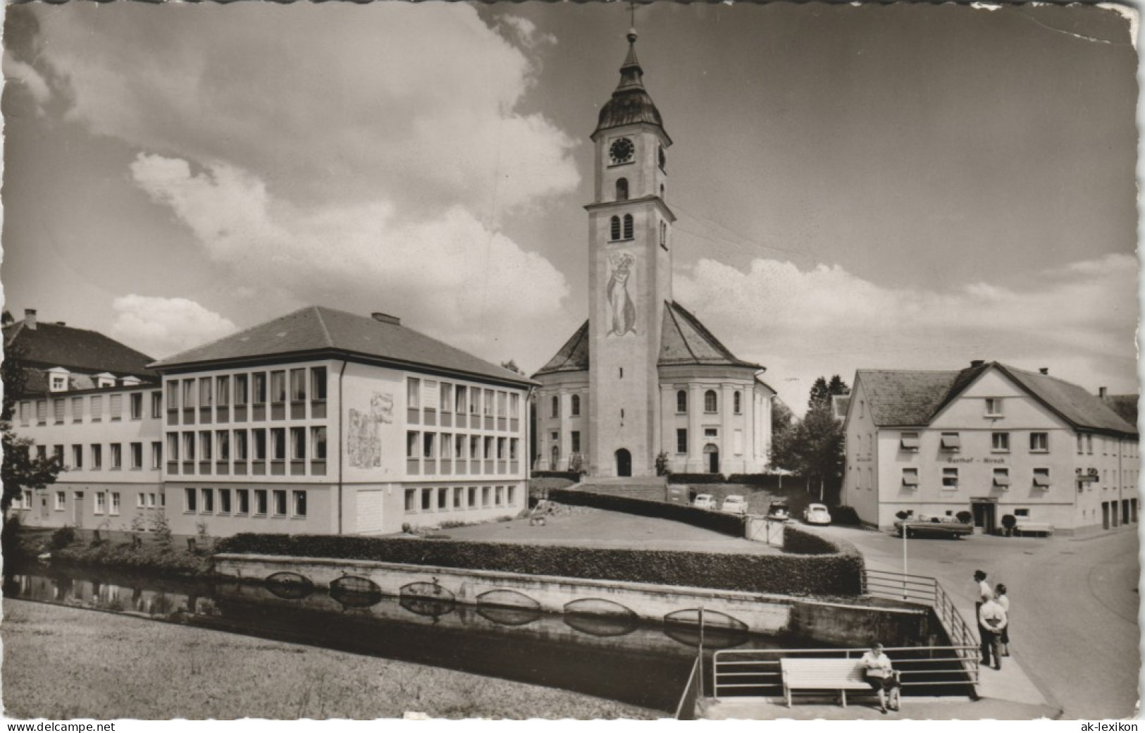 Ansichtskarte Bad Wurzach Strassen Partie An Der Kirche 1966 - Bad Wurzach