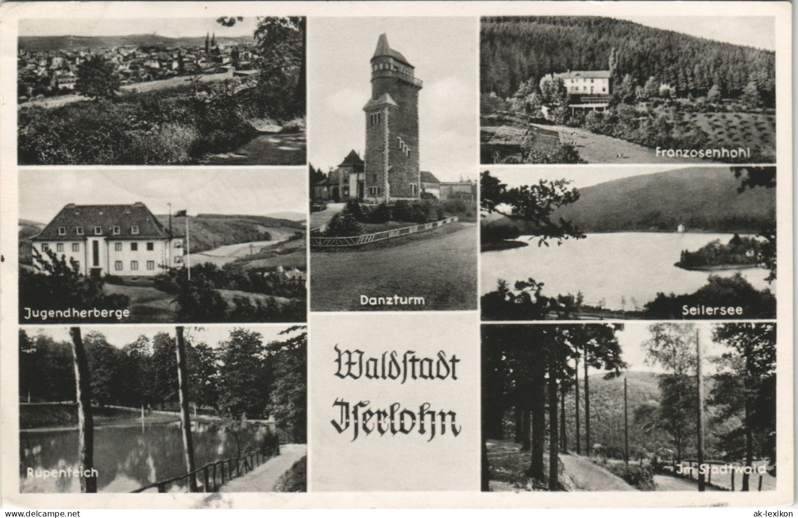 Iserlohn Mehrbild-AK Ua. Danzturm, Jugendherberge, Stadtwald Uvm. 1957 - Iserlohn