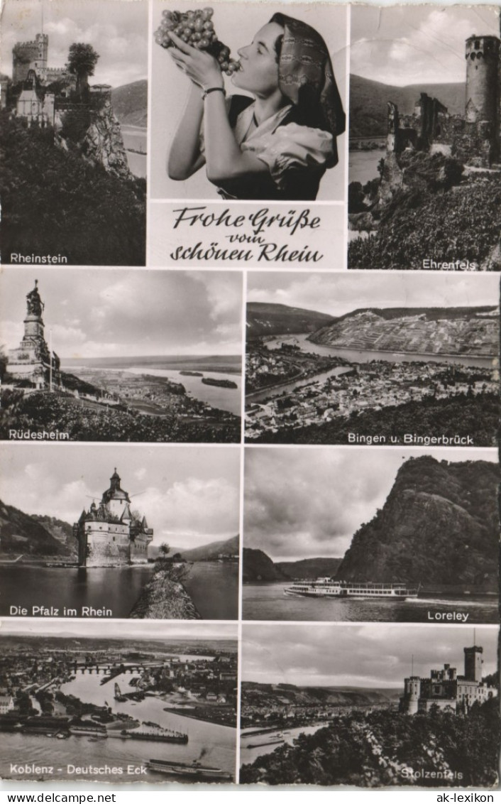 Gruss Vom RHEIN, Mehrbild-AK Div. Orte Ua. Loreley, Bingen Uvm. 1960 - Non Classificati