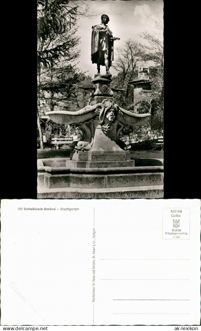 Ansichtskarte Schwäbisch Gmünd Stadtgarten - Brunnen 1963 - Schwaebisch Gmünd