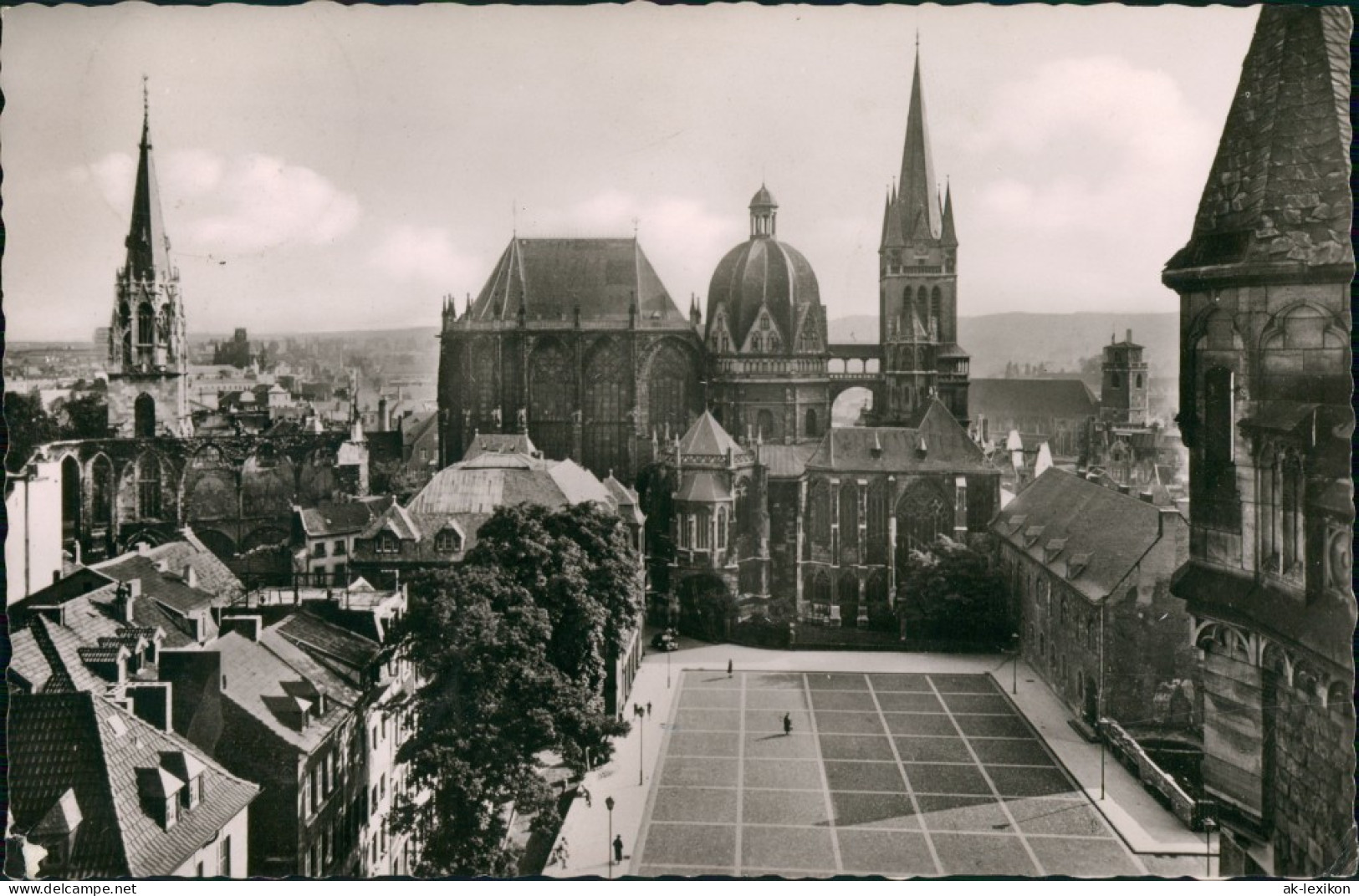 Ansichtskarte Aachen Stadt Teilansicht Mit Aachener Dom 1953 - Aachen