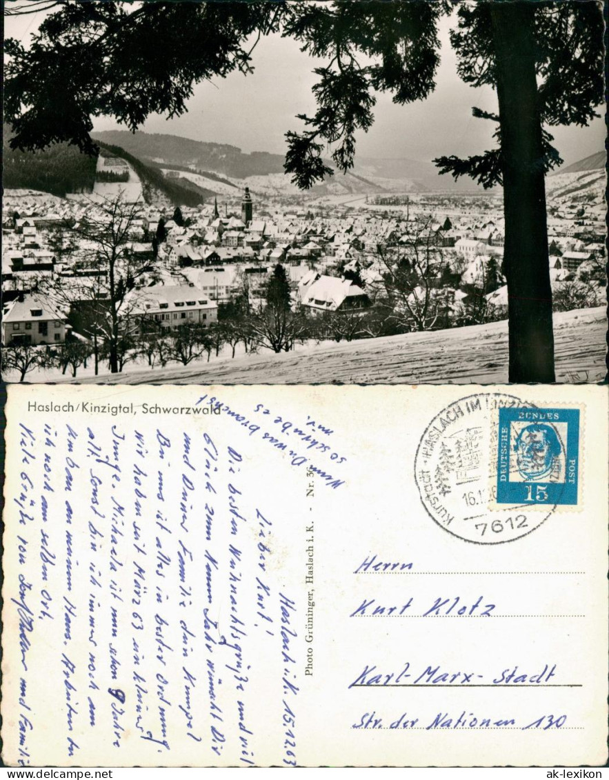 Ansichtskarte Haslach Im Kinzigtal Panorama-Ansicht, Schwarzwald Blick 1963 - Haslach