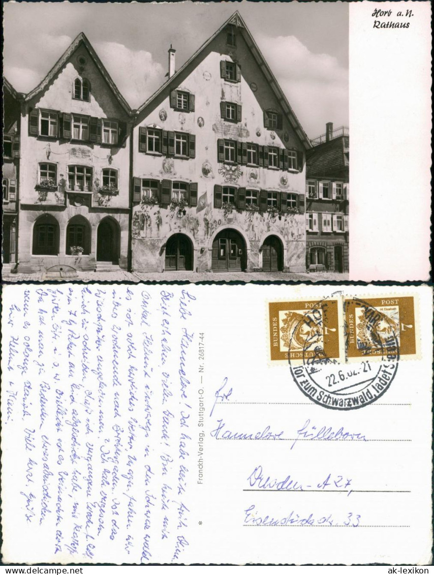 Ansichtskarte Horb Am Neckar Rathaus Gesamtansicht 1962 - Horb