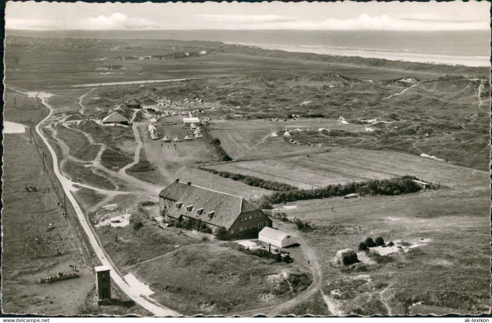 Ansichtskarte Langeoog Luftbild Mit Jugendherberge U. Zeltplatz 1965 - Langeoog