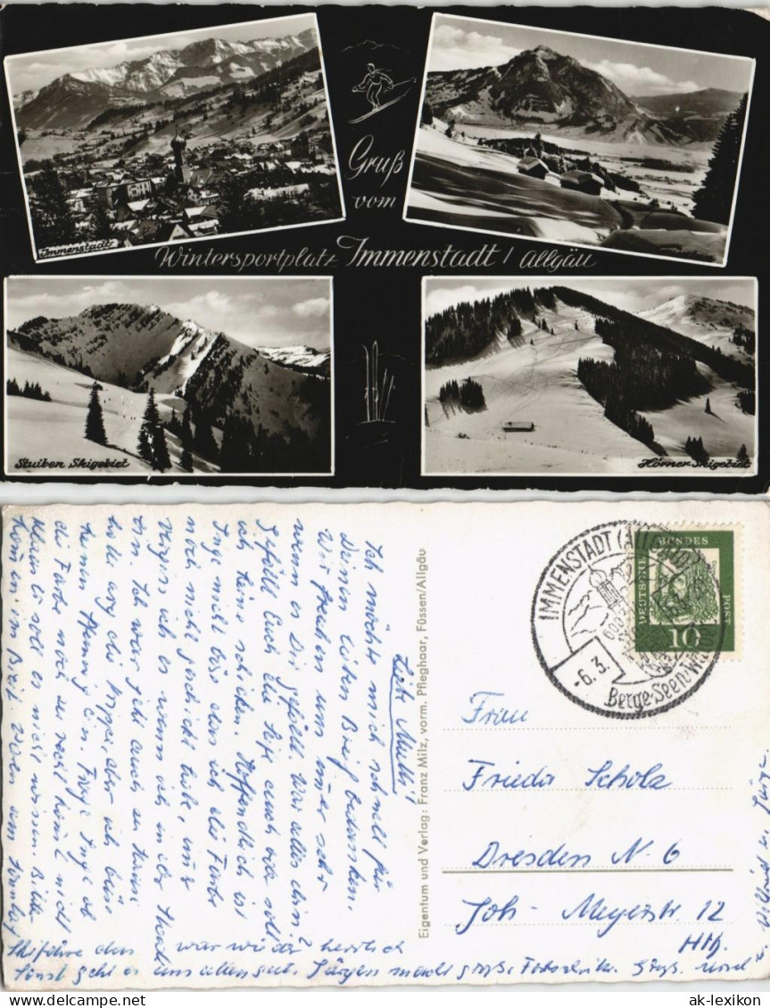 Ansichtskarte Immenstadt (Allgäu) 4 Bild : Winteransichten 1961 - Immenstadt