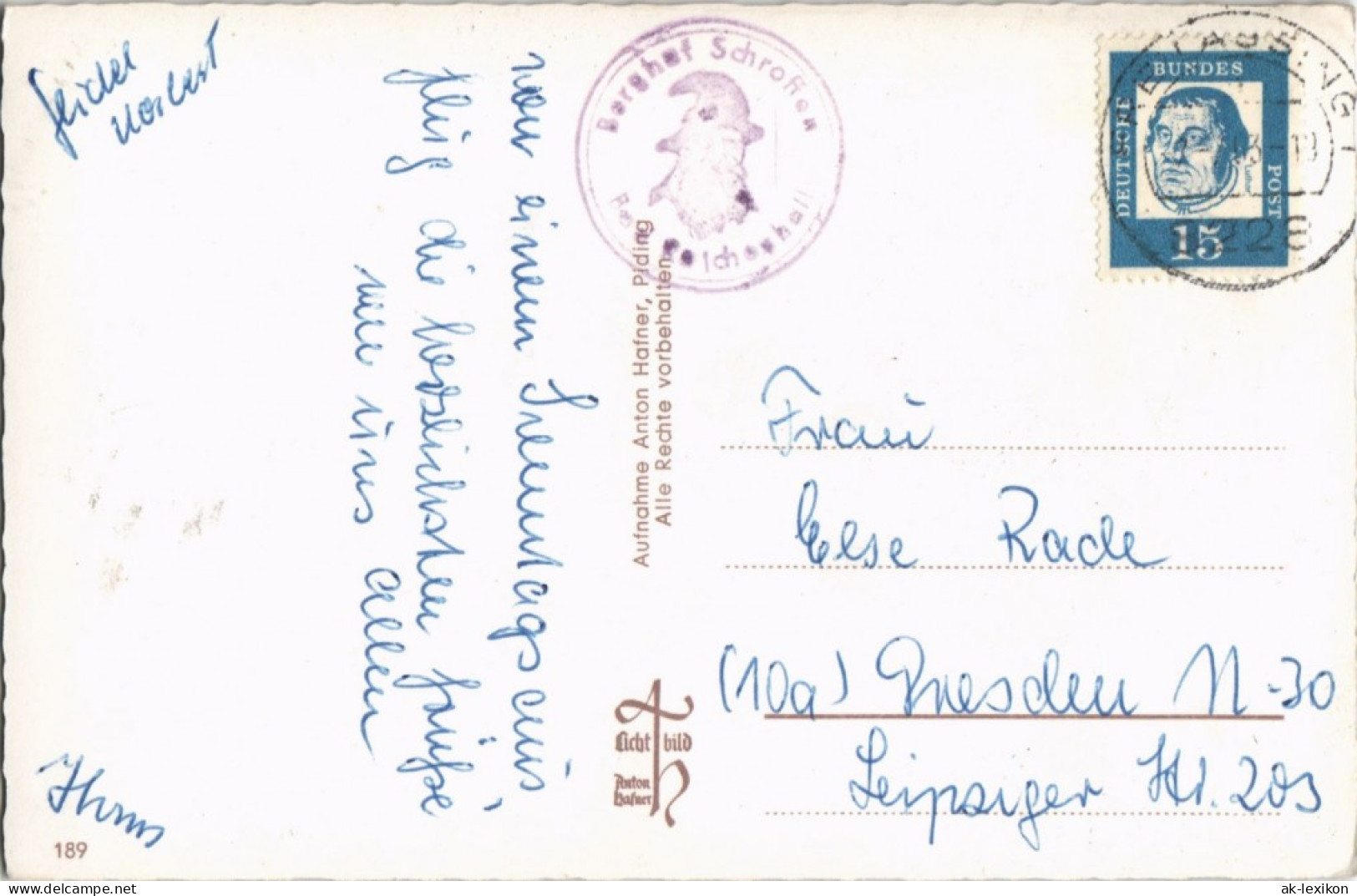 Ansichtskarte Bad Reichenhall Stadt Und Seilbahn 1963 - Bad Reichenhall