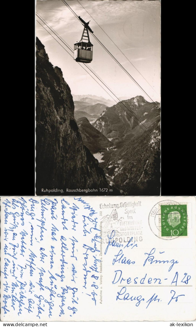 Ansichtskarte Ruhpolding Rauschbergbahn, Gel. 1960 - Ruhpolding