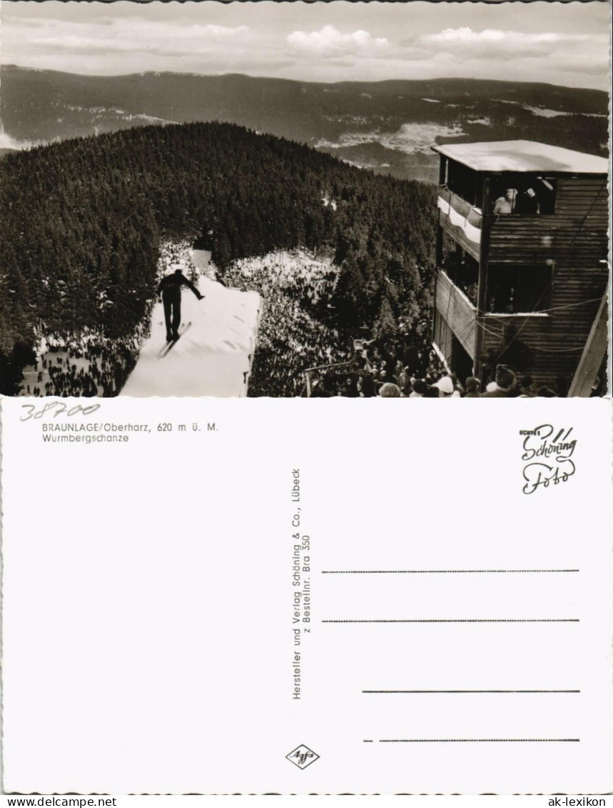 Ansichtskarte Braunlage Würmbergschanze - Ski-Springer 1962 - Braunlage